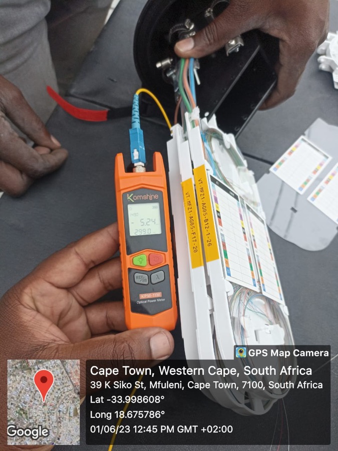 Fibre optic network maintenance work